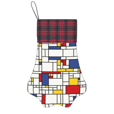 Imagem de SKKNT Meias de Natal com estampa abstrata, animais de estimação, decoração de Natal, cães, gatos, árvore, presente conveniente