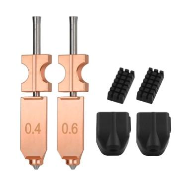 Imagem de Kit de 2 peças de bicos ad5x atualizados de 0,6 mm 0,4 mm para extrusora de bocal destacável rápida AD5X, bocal de liberação rápida, bloco de aquecimento e tubo de garganta