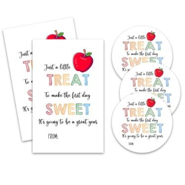 Imagem de Adesivos Welcome Back To School - 40 peças A Little Treat To Make The First Day Sweet Cute Labels-Teacher Reward Motivational Stickers For Students Teens-Classroom Party Favors Decor & Supplies -A08