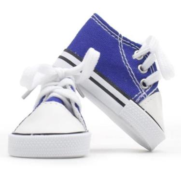 Imagem de Mini Tênis para Amigurumi com Cadarço - Círculo, 10 azul