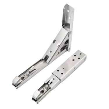 Imagem de Tripé dobrável de aço inoxidável prateleira de parede dobrável suporte dobrável suporte de prateleira resistente montado na parede dobradiça de mesa dobrável economia de espaço ideal para bancadas