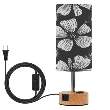 Imagem de Wassud Abajur de mesa de cabeceira com contorno floral com 3 temperaturas de cor, luminária de mesa moderna com forro para sombra luminária noturna para sala de estar, quarto, escritório, berçário