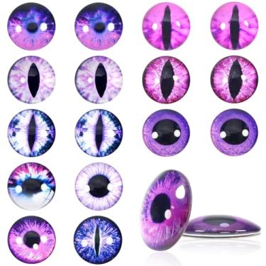 Imagem de TOAOB 20 peças de 3,5 cm roxo grandes dragões olhos de vidro cabochão olhos para argila boneca fazer esculturas adereços artesanato DIY achados fabricação de joias
