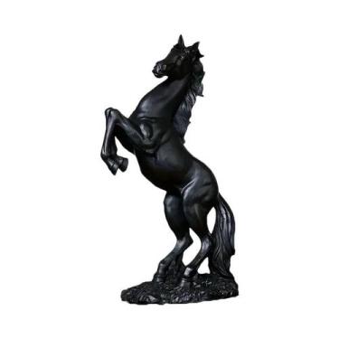Imagem de Estátua De Cavalo Em Resina Dourada, Branca E Preta, Decoração Abstrat