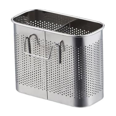 Imagem de 1/2 pçs rack de talheres de aço inoxidável pauzinhos e colher organizador de utensílios de cozinha acessórios de cozinha fácil de limpar design portátil adequado para armazenamento de utensílios de