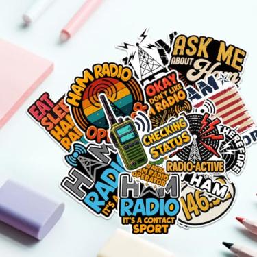 Imagem de Pacote de adesivos de rádio amador com 12 peças, citações engraçadas de operadores de rádio amador, designs de radiofrequência para amadores, operadores, técnicos e entusiastas de rádio, adesivos