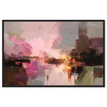 Imagem de Arte de parede rosa Creamy Rose Palette III impressão em tela rosa por Art Remedy, moldura preta, 76 x 50 cm