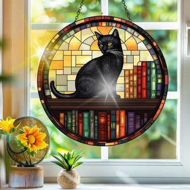 Imagem de Apanhador de sol de acrílico colorido, decoração de janela pendurada para gatos, arte de parede de arco-íris, para quarto, varanda, interior e exterior, jardim, enfeites de Natal, decoração 19 x 19 cm