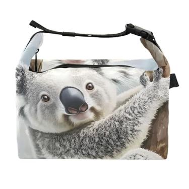 Imagem de TSENQUE Lancheira personalizada com estampa de urso coala, reutilizável, feminina, para trabalho, estampa animal, bolsa isolada para adultos