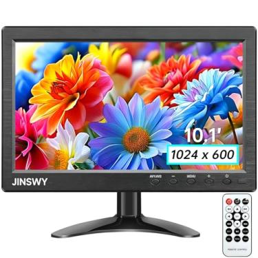 Imagem de JINSWY Monitor de segurança de 10,1 polegadas, tela HD 1024 x 600, portas USB HDMI VGA BNC AV, alto-falantes embutidos e controle remoto, para vigilância CCTV, DVR, PC, Raspberry Pi