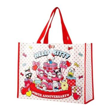 Imagem de Bandal & Neoul Kitty & Friends' Bolsa multifuncional com tema de bolo do 50º aniversário - Oficialmente licenciada - Material de lona