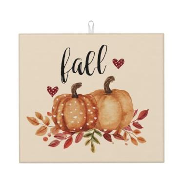 Imagem de Tapete de secagem de pratos Van Gogh Moon Pumpkins 45,7 x 40,6 cm, escorredor de pratos com laço para pendurar para cozinha doméstica