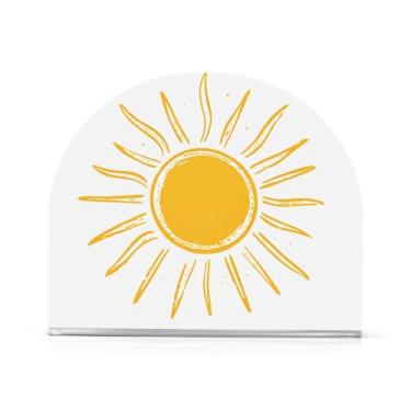 Imagem de Suporte de guardanapo branco amarelo ensolarado para mesa, pacote com 2, porta-guardanapos para banheiro, armazenamento de guardanapos de papel em pé
