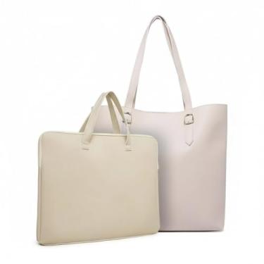 Imagem de Bolsa Para Laptop — Um Kit PráTico Para Proteger Seu Laptop(Pasta Marfim + Sacola Marfim)