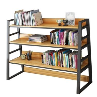 Imagem de Prateleira organizadora de estante de mesa de 3 níveis - prateleira de estante de mesa de computador industrial, estante multiuso de bancada, estante de mesa trapezoidal de metal, rack de exibição de