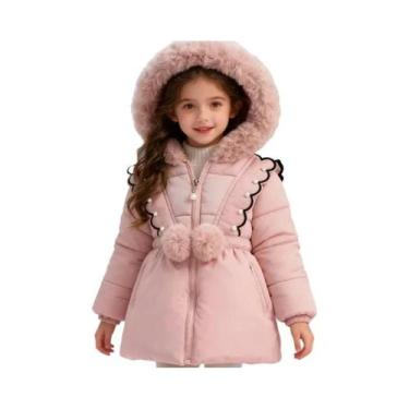 Imagem de Jaqueta De Inverno Quente Para Meninas, Casaco De Algodão Espesso Com 