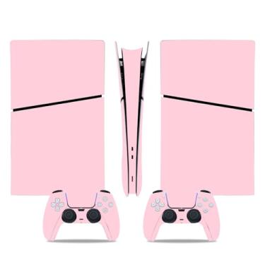 Imagem de Capa de decalque para disco Ps5, capa adesiva de vinil de corpo inteiro para console e controle PlayStation 5 (edição de disco PS5, Blue Lightning) (rosa puro, PS5 Slim Digital)