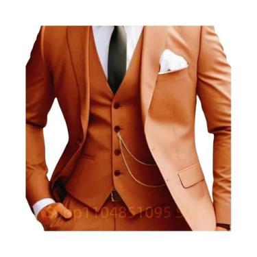 Imagem de Terno Masculino Slim Fit Verde Menta De 3 Peças Com Lapela Notch, Blaz