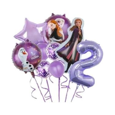 Imagem de Balões De Alumínio Da Princesa Elsa Do Frozen Para Meninas, 9 Peças, P