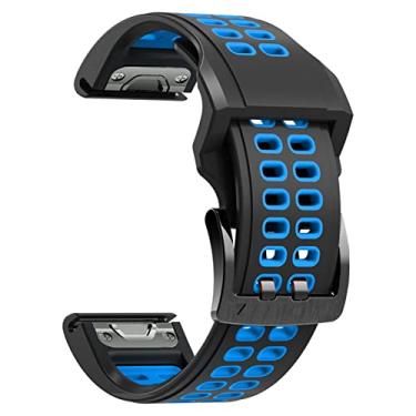 Imagem de BKUANE Pulseiras de relógio inteligente para Garmin Fenix 7X, Fenix 6X, 3hr, Fenix 5x, Descent MK2, Enduro, Tactix Delta Pulseira Quick Fit Release Sport Pulseira 26mm Correa (Cor: Fivela Dupla I, Si