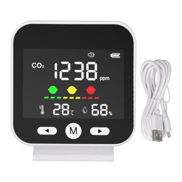Imagem de Marhynchus Monitor de CO2, Detector de Qualidade do Ar de Alta Precisão Mede 400-5000ppm Com Alarme e Bateria Grande de 2000mAh, para Sala de Aula Em Home Office