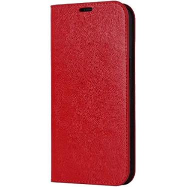 Imagem de CYSUE Capa de telefone flip de couro Stent, capa carteira folio [porta-cartão] coldre para Apple iPhone 14 Plus Case 6,7 polegadas 2022 (Cor: Vermelho)