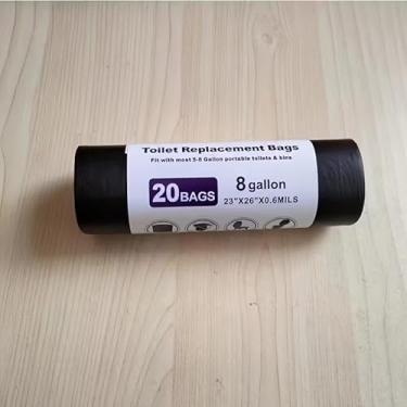 Imagem de Sacos sanitários portáteis, sacos de lixo engrossados de 8 galões, forro de balde de 5 galões, para viagens de carro ao ar livre, viagens longas, trailer, 20 sacos