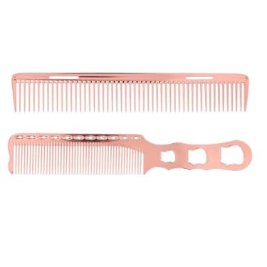 Imagem de Dioche Pente de Cabelo de Alumínio, Dente Fino, à Prova de Alta Temperatura, Ferramenta Profissional de Estilo de Cabelo para Estilistas de Salão, Conjunto de 2 Peças (Ouro rosa)