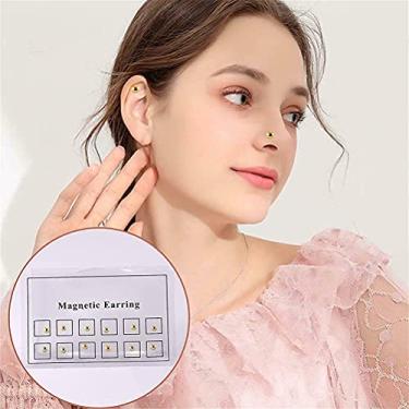 Imagem de Dioche Brincos Falsos Magnéticos, Sem Piercing, Bola Dourada, Brincos para Mulheres, Meninas, Acessórios de Joias Moda, 3mm, Tamanho 6 Pares, Pacote