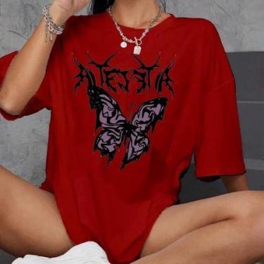 Imagem de Camiseta Streetwear Oversized Feminina Ombro Caido Life Style Sport Ac