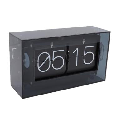 Imagem de Zyyini Relógio Retro Flip Down Relógio de Mesa Minimalista Vintage para Escritório Familiar 24 Horas Alimentado por Bateria Mecânico Display de Número de Lado único para Sala de Estar Sala de Estudo