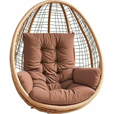 Imagem de Almofada para cadeira suspensa tipo ovo, para uso interno e externo, ideal para cestos suspensos e redes de balanço, com apoio de braço (OnlyCushion)