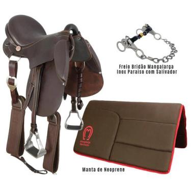 Imagem de Kit Sela Australiana de Pista Pro - SV04013 - Marrom - Selaria Vertent