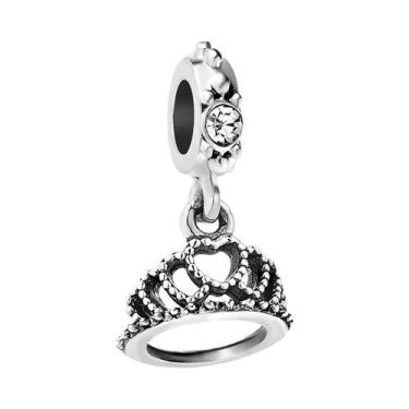 Imagem de Colar E Pulseira De Charme Coroa De Princesa Em Prata Esterlina 925 Co