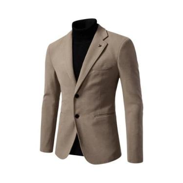 Imagem de Blazer Masculino Slim Fit De Botão Único Casual De Negócios Em Cor Sól