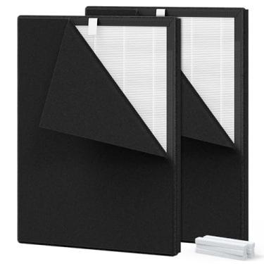 Imagem de 2 pacotes de filtros de substituição K3 compatíveis com purificador de ar LUNINO K3 para ambientes grandes de até 3000 m² com 2 filtros HEPA verdadeiros, 4 pré-filtros de carvão ativado e 6 almofadas