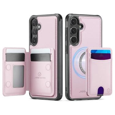 Imagem de owlhold Capa carteira para Samsung Galaxy S25, compatível com MagSafe e bloqueio de RFID 2 em 1, capa dobrável dobrável, estilo de suporte de couro PU removível, capa de telefone para Samsung Galaxy