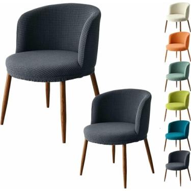 Imagem de Cadeira De Jantar Com Encosto Baixo, Capa Semi-Circular Curvada, Protetor De Cadeira Extensível Para Casa, Hotel, Escritório, Café