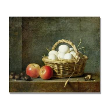 Imagem de NHLDZYH Tela vintage de frutas mortas, impressão de estilo de pintura a óleo vintage, decoração de jantar rural de fazenda. A09. 40 x 48 cm. Somente tela