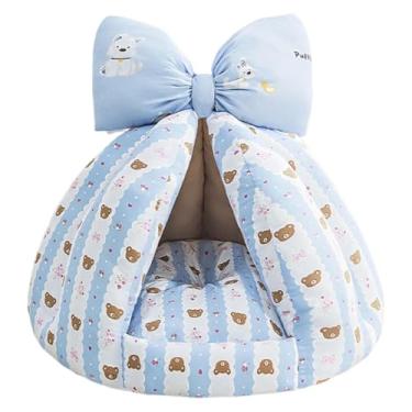 Imagem de KiBcsLic Casinha para Hamster, Cama para Pequenos Animais, Esconderijo Aconchegante, para Dormir Ideal para Hamsters, Porquinhos-da-Índia, Chinchilas e, Azul 40x27cm