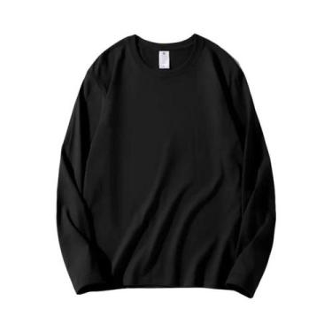 Imagem de Camisetas Femininas De Algodão De Manga Longa Com Decote Redondo, Esti