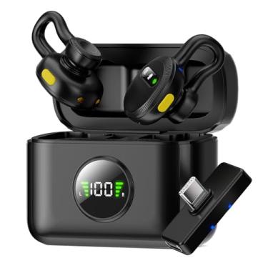 Imagem de TISINO Mini microfone de lapela sem fio para Android/tablets/PC com plugue USB C, mini microfone de lapela com redução de ruído com estojo de carregamento, portátil para YouTube, TikTok, Vlog, Podcast