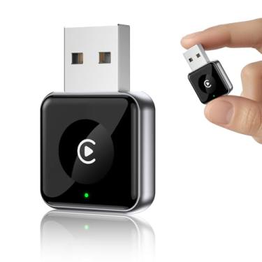 Imagem de Adaptador CarPlay sem fio para iPhone – Converter adaptador Apple CarPlay com fio para sem fio, Plug & Play, sem atraso, tamanho mini com cabo de extensão USB e USB-C/Tipo-C compatível com carros 2016