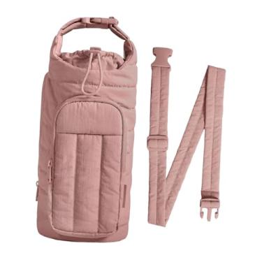 Imagem de menolana Bolsa para Garrafa de Água com Acessórios e Bolso para Celular, Ideal para Caminhadas, Academia e Trilhas ao Ar Livre. Perfeita para Homens Mulheres, Rosa Escuro