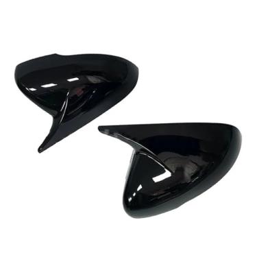 Imagem de Capa de espelho lateral de fibra de carbono, compatível com kia stinger 2018-2023, plástico abs, preto brilhante, acessórios externos de carro, esquerda e direita