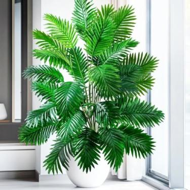 Imagem de Planta Artificial Palmeira Areca 85cm com 24 ou 48 Folhas – Decoração Verde para Sala, Escritório e Varanda(24)