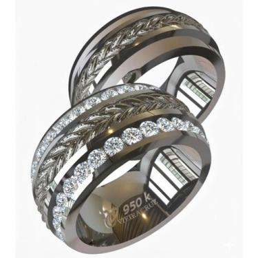 Imagem de Aliança De Namoro Compromisso Em Prata 950k - Vieira Cruz Joias