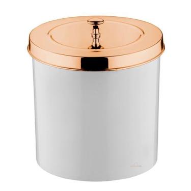 Imagem de Lixeira 5 Litros Tampa Cesto De Lixo Rose Gold Para Banheiro Pia Cozin