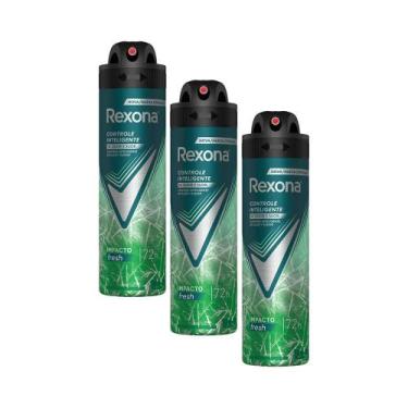 Imagem de Kit com 3 Desodorantes Antitranspirantes Aerosol Masculino Rexona Impa