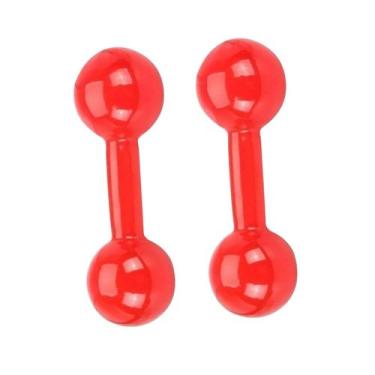 Imagem de Kit 01 Par Halter Peso Emborrachado 1Kg Unibrás, Vermelho, Único, Home